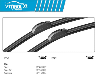 OEM Windshield Wiper Blades Replacement for Kia Soul 2010-2013 2014 2015 2016 2017 2018 2019 Sorento 2011-2015, All Weather Original Factory Quality Front & Rear Wipers Set 24"+20"+11" (Pack of 3)
