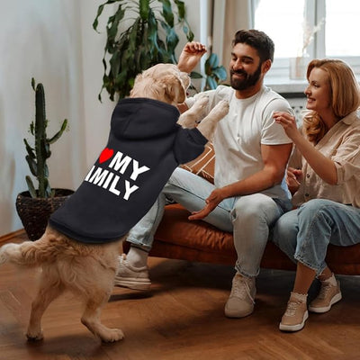 Dog Sweater Dog Hoodie Cold Weather Coat Hooded Sweatshirt for Puppies,Cats, Small Medium Large Dogs (Black(Family), XX-Large)