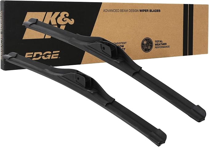 K&N EDGE Wiper Blades: All Weather Performance, Superior Windshield Contact, Streak-Free Wipe Technology: 22" + 18" (Pack of 2)