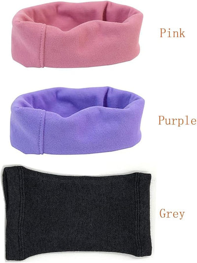 Quiet Ears Covers for Dogs 3pcs,Dog Snoods Ear Covers for Noise,Grooming and Force Drying Miracle Tool for Anxiety Relief & Calming Dogs(Grey+Pink+Purple) (Medium)