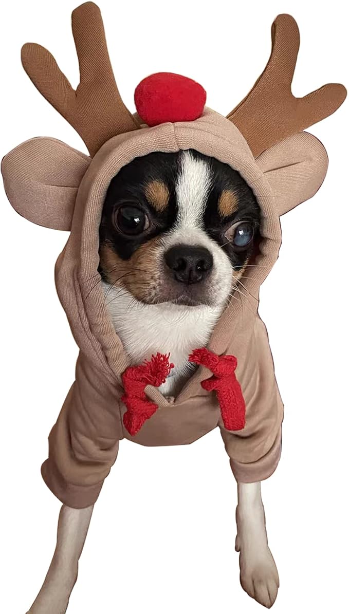 Pet Clothes Dogs Hoodie Sweatshirt - Elk Fruit Shape Cold Weather Clothes Costume Outfit for Puppy Cats Small MediumDog (Small)