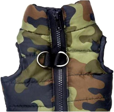 Winter Waterproof Windproof Vest Coat for Small Dogs - Warm Jacket for Cold Weather - Suitable for Teddy, Chihuahua, Yorkshire (Not for Large Dogs) - Camouflage M
