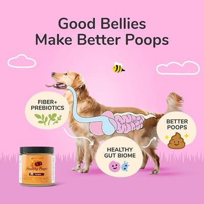 kin+kind Healthy Poops – USDA Organic Pumpkin Powder for Dogs and Cats – Prebiotic Pumpkin Powder, Supports Probiotic Activity – 4 oz
