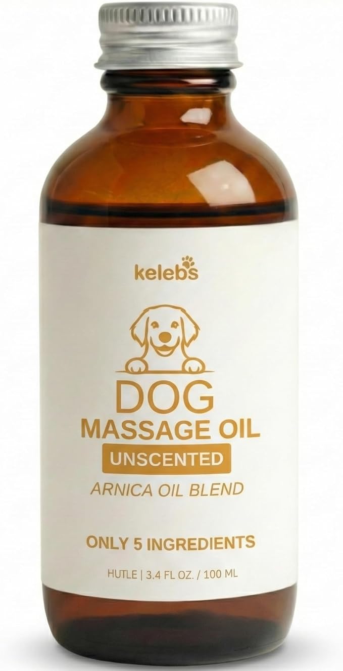 Dog Arnica Massage Oil | Pain Relief for Muscles, Arthritis, Hips, and Joints | for Active & Senior Dogs | Organic Arnica-Infused Oil Blend – Only 5 Ingredients | Glass Bottle