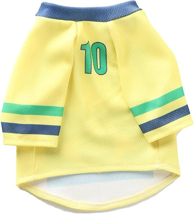 Pet Dog Jersey, Summer Cooling Mesh Fabric, Soccer Sportswear, Lightweight Football Casual Clothes for Small Dogs, Yellow, Large