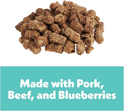 Wiggles & Wags Poppers Soft and Chewy Dog Treats, Pork, Beef & Blueberry, 8 OZ