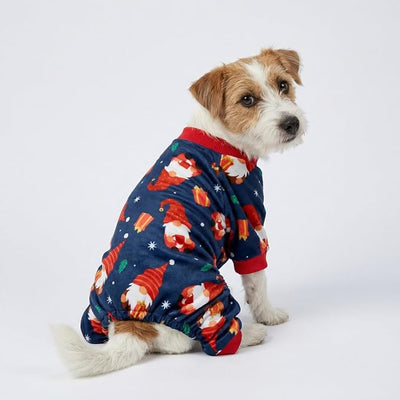Fitwarm Gnome Dog Christmas Pajamas, Dog Winter Clothes for Small Dogs Girl, Lightweight Velvet Pet Jumpsuit, Cat Outfit, Black, Red, XXL