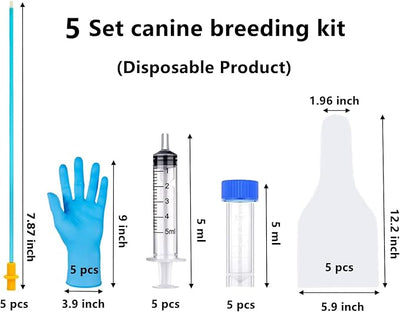 5 Set AI Artificial Insemination Dog Breeding Kit, Canine Breeding Kit, Dog Insemination Breeder Kit, Disposable Canine Artificial Insemination, Canine Breeding Supplies (7.87 inch) S