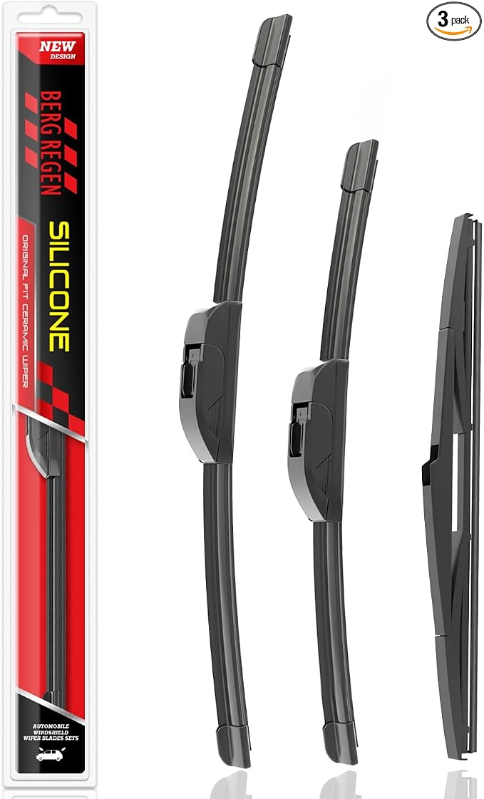 BERG REGEN Silicone Windshield Wiper Blades Replacement for Hyundai Tucson 2021-2016/ Mazda CX-7 CX7 12-07 Windshield Wipers (Pack Of 3) Automotive Replacement Windshield Wiper Blades- 26"/16"/14"