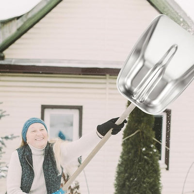 Happyyami Snow Shovel Stainless Steel: Heavy Duty Gardening Shovel Head Metal Snow Shovel Head Replacement Portable Snow Remover for Car Driveway House | Silver stainless steel build, 14.15 x 10.22 x 1.97 in size, 1-piece shovel
