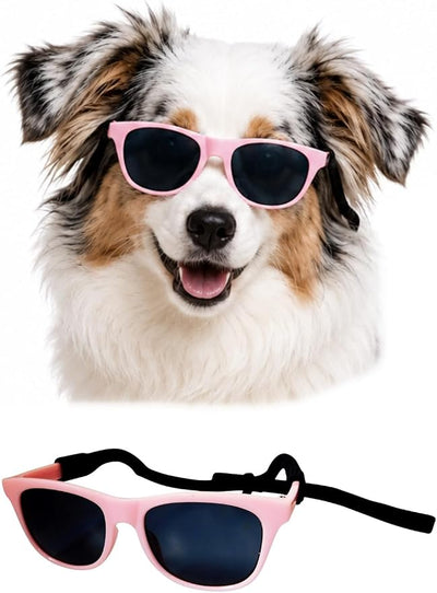 G006 Dog Pet Retro 80s Costume Sunglasses for Small Breed (M, 20-40 lbs Pink)
