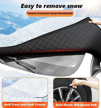 Car Windshield Snow Cover for BMW X3 G01 2018-2022, Foldable Magnetic Windshield Cover for Ice/Snow, with Side Mirror Covers, Front Window Frost Hail Protector,S 230x145cm