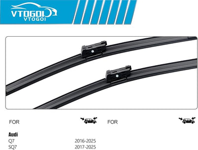 OEM Windshield Wiper Blades Replacement for Audi Q7 2016-2019 2020 2021 2022 2023 2024 2025 Audi SQ7 2017-2025, All Weather Original Factory Quality Front & Rear Wipers Set 27"+20"+15" (Pack of 3)