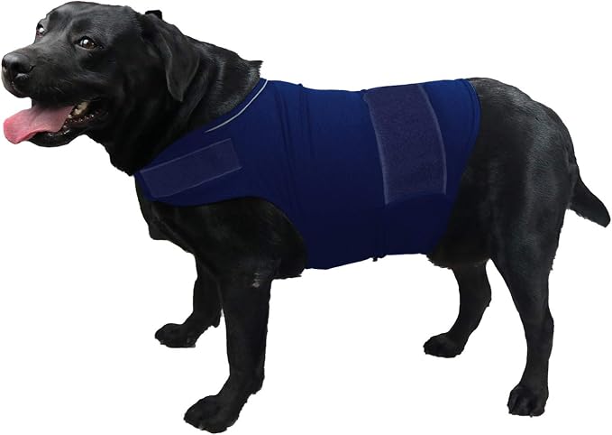 Comfort Dog Anxiety Relief Coat, Dog Anxiety Calming Vest Wrap for Thunderstorm,Travel,4th of July Fireworks,Vet Visits,Separation Anxiety Relief for Dogs (XL,Navy)