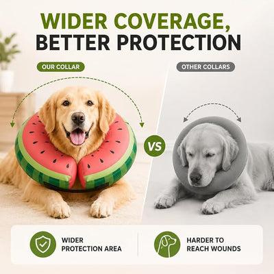 MIDOG Soft Inflatable Dog Cone, Donut E-Collar Alternative for After Surgery, Prevents Licking, Allowing Normal Eating & Vision, Comfortable Recovery Collar for Small Medium Large Dogs & Cats, Red-XL