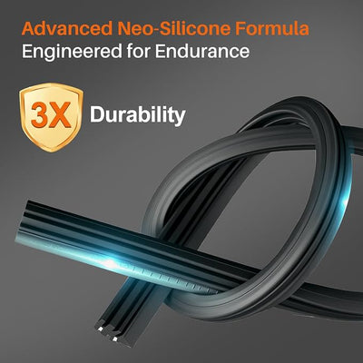 DOG TAIL Silicone Wiper Blades with 2 Refills - 17 inch 2 Pack | Water Repellent, 2 Refills, 7 Multiple Adapters for Quick Setup with Wide Vehicle Compatibility, Streak-Free, Quiet, Durable