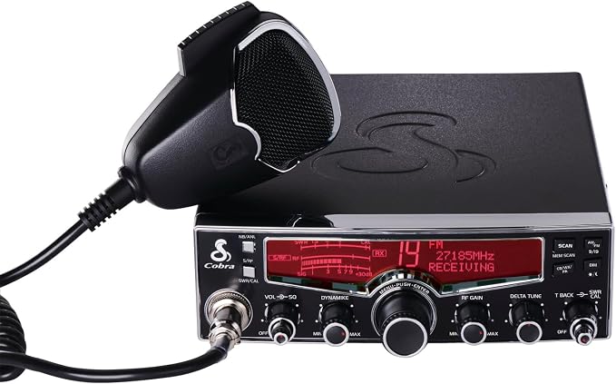Cobra 29LX AM/FM Professional CB Radio - Emergency Radio, Travel Essentials, NOAA Weather Channels and Emergency Alert System, Selectable 4-Color LCD, Auto-Scan, Black
