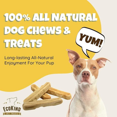 EcoKind Yak Cheese Himalayan Dog Chews, Yak Chews for Large Dogs, Long Lasting Bone for Aggressive Chewers, Only 3 Ingredients, Natural High Protein Treats, No Additives, Lactose Free, Large - 3 Chews
