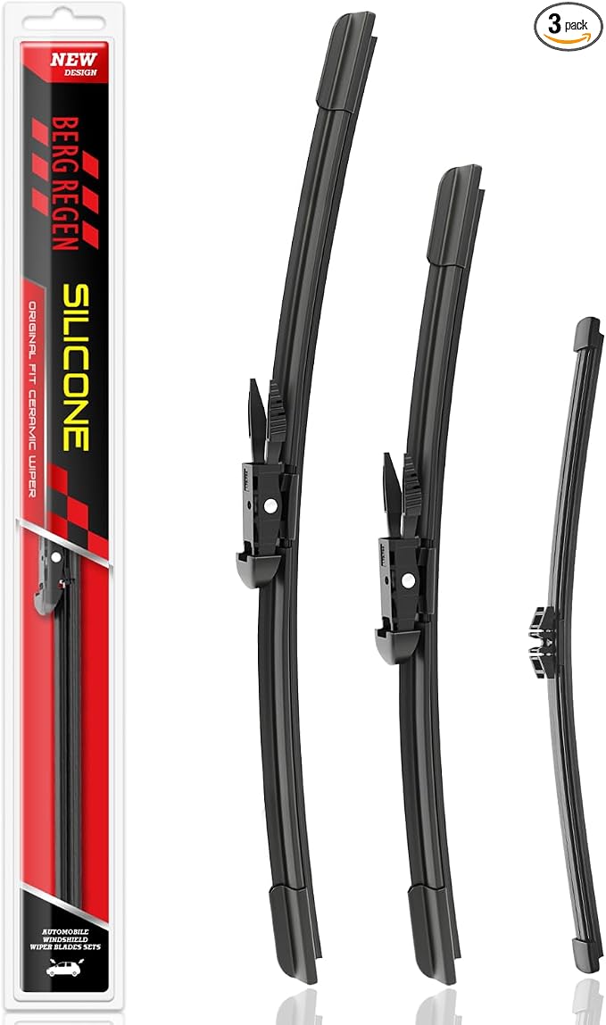 BERG REGEN Silicone Windshield Wiper Blades Replacement for Ford Explorer 2023 2022 2021 2020 2019 2018-2011 Windshield Wipers (Pack Of 3) Automotive Replacement Windshield Wiper Blades - 26"/22"/11"