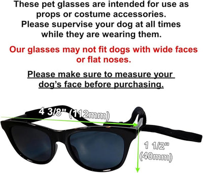 G006 Dog Pet Retro 80s Costume Sunglasses for Small Breed (80s Black + Black Fedora Hat)