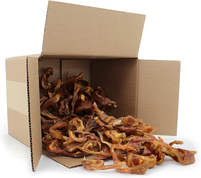 Best Pet Supplies GigaBite Premium Roasted Pig Ear Slivers for Dogs, 1.8 Pounds - Natural Dog Chews that Help Clean Teeth and Gums Safe for Puppies and Aggressive Chewers