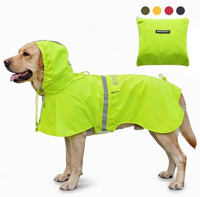 Pet Large Dog Raincoat Apparel Poncho Waterproof for Medium Large Sized for Dog Raincoat Clothes Jacket (Fluor Yellow,5XL)