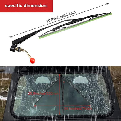 KEMIMOTO 1Pcs UTV Manual Windshield Wiper, Metal Frame Straighter Design Strong Fitting Assembly Compatible with Maverick X3 Commander Defender Polaris RZR