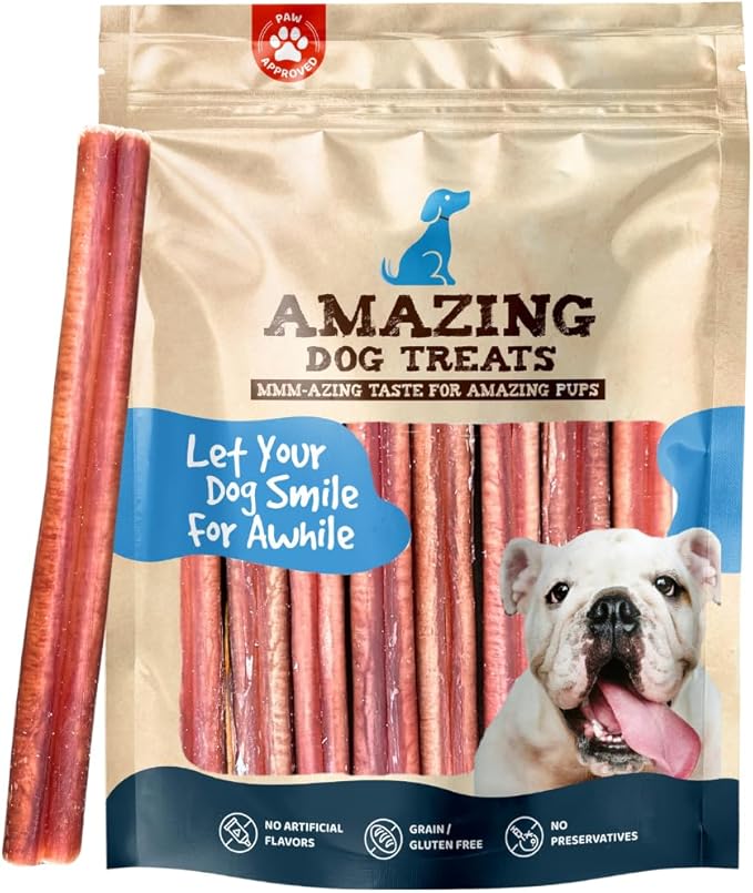 6 Inch Medium Size Bully Sticks (10 Count) - Bulk Bully Sticks for Dogs - No Hide Bully Stick Dog Bones