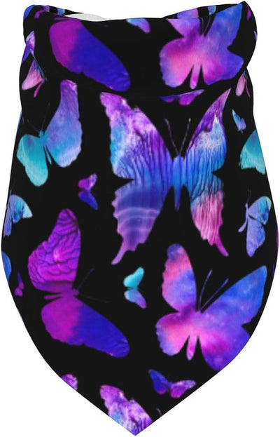 Butterfly Blue Purple Dog Bandana Scarf Triangle Bibs Pet Accessories Cat Kerchief