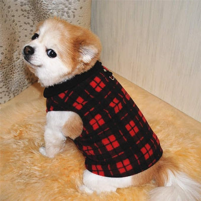 Dog Sweater, Soft Fleece Vest with Leash Ring Pullover Jacket Winter Pet Dog Clothes for Puppy Small Dog Cat Teddy Chihuahua Yorkshire for Christmas (Red, L)
