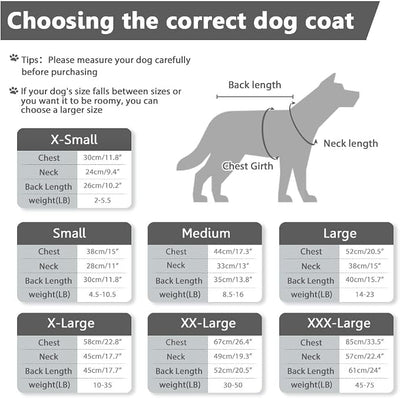 SAWMONG Waterproof Dog Winter Coat, Warm Fleece Lined Dog Jacket with Hood, Windproof Puppy Coat, Pet Apparel Vest for Outdoor&Indoor Winter Activities(Silver,XXXL)