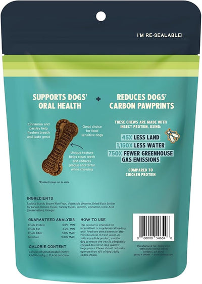 Jiminy's Dental Chews for Dogs, Cinnamon Flavor, Scientifically Proven to Improve Oral Health, Dental Bones Clean Teeth, Fight Bad Breath, and Removes Plaque and Tartar, X-Small, 38ct (Pack of 6)