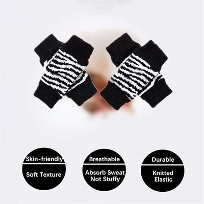 ROZKITCH Pet Dog Elbow Protector Dog Elbow Sleeve, 2PCS Front Leg and 2PCS Back Leg Knee, Dog Elbow Wrap, Dog Leg Warmer Wrap Protector, Pet Elastic Knitted Breathable Protective Socks Black XL