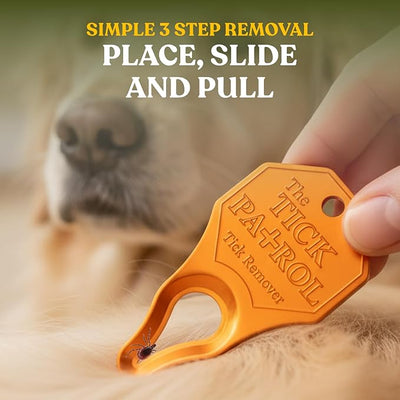 Tick Remover Tool for People & Pets, Lightweight, Portable, Durable, Keychain Attachment, Quick, Safe & Effective Tick Removal Kit, Assorted Colors, Made in USA. (Pack of 3)