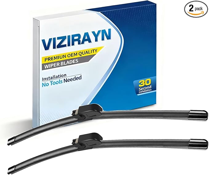 2 pcs 22" 22" Front Windshield Wiper Blades,VIZIRAYN Replacement for Mercedes-Benz C280/C350 2006-2007,CLK550 2007-2009,CLK63 AMG 2007-2008,(Pack of 2) OEM Quality, All-Season
