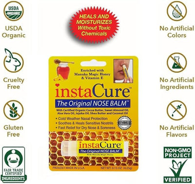 Original Nose Balm. Fast Relief for Cracked Dry & Sore Noses with Raw Manuka Honey Vitamin E Shea Butter Aloe Vera Oil. Heals Dog’s Dry Cracked Nose (4 Pack)