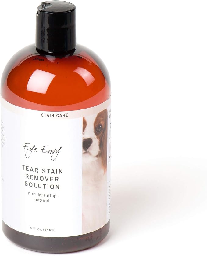 Tear Stain Remover Solution for Dogs. Gentle, Natural, Safe. Cleans Tear Stains. Recommended by AKC Breeders, Handlers, Groomers. 16 oz. Made in USA