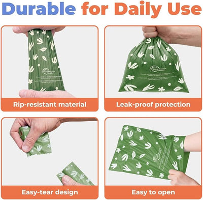 Best Pet Supplies Dog Poop Bags for Waste Refuse Cleanup, Doggy Roll Replacements for Outdoor Puppy Walking and Travel, Leak Proof and Tear Resistant, Thick Plastic - Green (Scented), 150 Bags