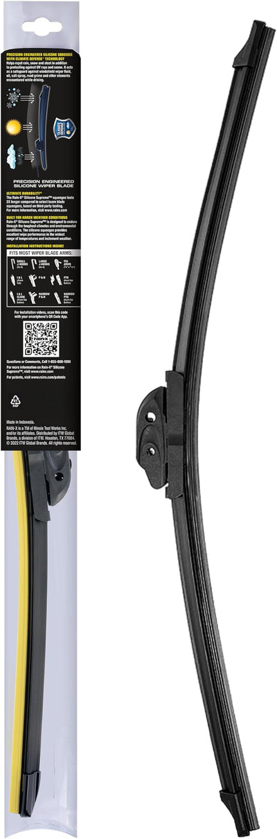 RainX Silicone Supreme Windshield Wiper Blade 18" - Heavy Duty Silicone Squeegee, Extreme Weather Resistance & All-Season Performance, Streak-Free Beam Technology, Quick Install (Pack of 1)