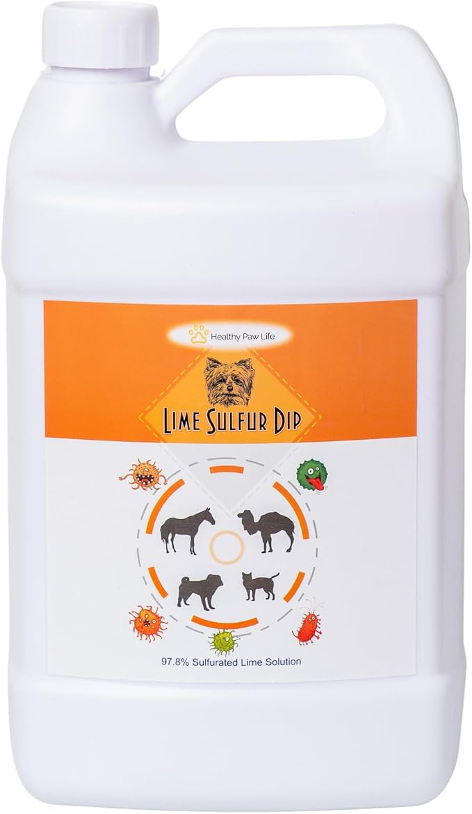 Lime Sulfur Dip - Pet Care for Itchy and Dry Skin - Xtra Strength Formula - Safe Solution for Dog, Cat, Puppy, Kitten, Horse (1 Gallon)