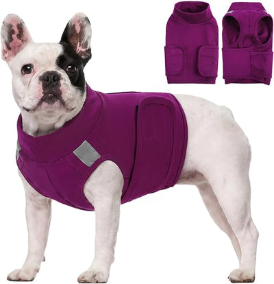 AOFITEE Dog Thunder Shirt for Dogs Anxiety, Reflective Dog Calming Vest with Hook & Loop Closure for Thunderstorms, Fireworks, Separation, Dogs Anxiety Vest Thunder Jacket, Purple, M