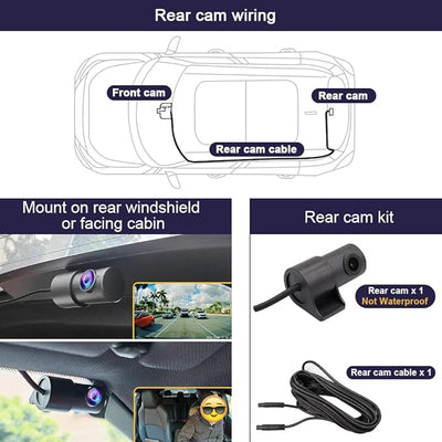 Fitcamx Front 4K+Rear 1080P Dash Cam for 2025-2026 Acura ADX (HD2-6350), Integrated OEM Style, 2 Way HD Video, Built-in WiFi & APP, Loop Recording, Collision Detection, Easy to Set, 128GB Card