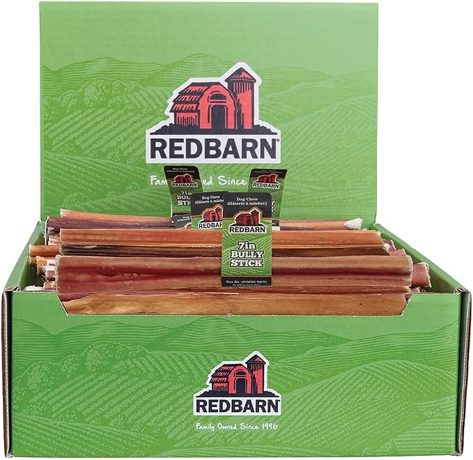 Pet Products 7 Inch Bully Sticks - Case of 35 - Naturally Low Odor Long Lasting 100% Beef Chews for Medium Large Dogs & Puppies - Best Single Ingredient Treat Reward