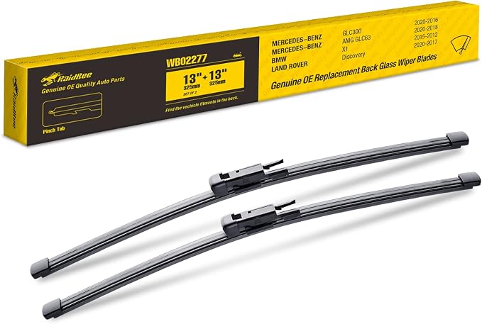 Rear Wiper Blade,13" Back Wiper Blades Replacement for BMW X1 2015-2012,Land Rover Discovery 2020-17, Mercedes-Benz GLC300 2020-16 GLC350e GLC63 AMG GLC63 AMG S 2020 2019 2018Rear Wiper(2Pack)
