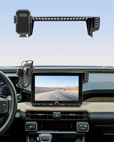 PZK Dual Car Phone Mount for Toyota RAV4 2026 Accessories 10.5-Inch Screen | Auto Lock Clamping Phone Holder 360° Rotation for All 4.0-7.0'' Smartphone Hands Free Not Affect Vent (Not Fit 12.9-inch)
