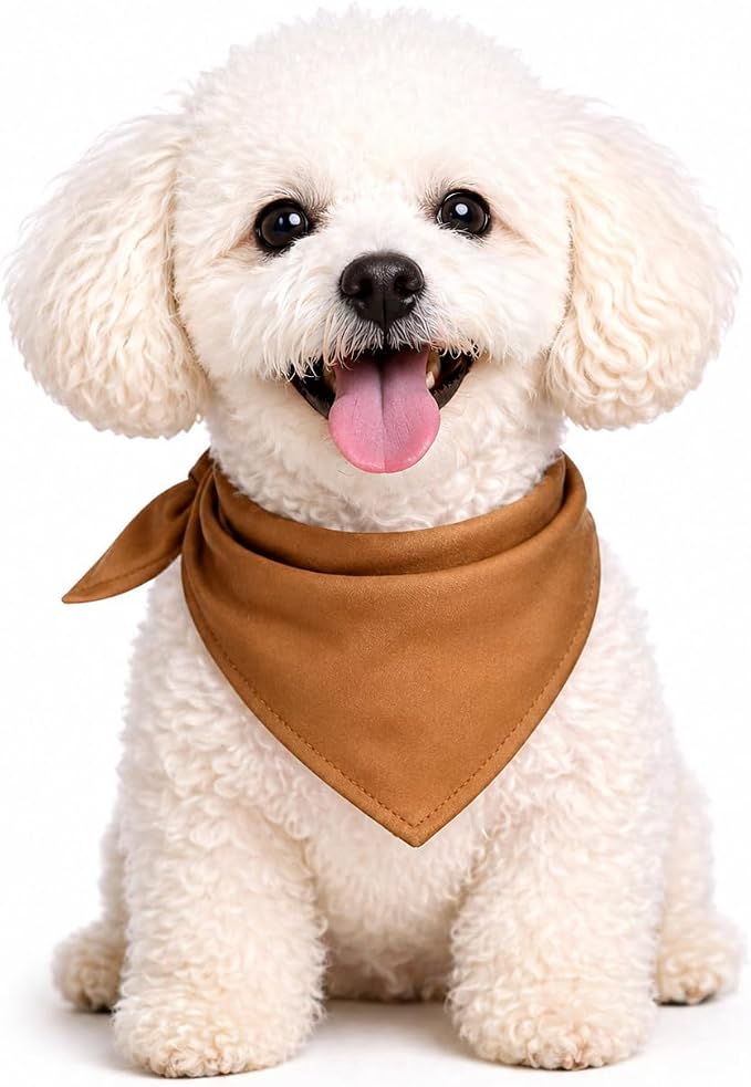Petitebella Single Color Pet Bandana (Brown, Large)