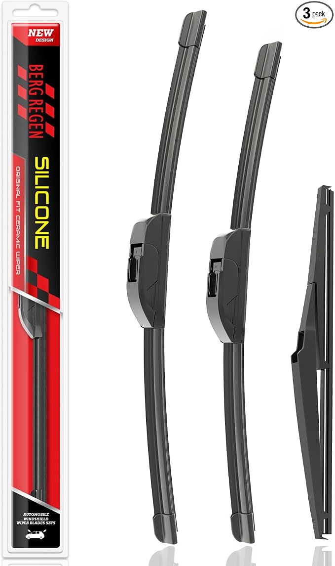 BERG REGEN Silicone Windshield Wiper Blades Replacement for Toyota Matrix 2008 2007 2006 2005-2003 Windshield Wipers (Pack Of 3) Automotive Replacement Windshield Wiper Blades- 21"/18"/11"