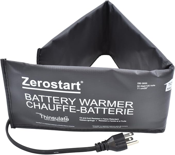 Zerostart 2800055 Electric Battery Blanket Battery Heater Wrap, 28-Inch | CSA Approved | 120 Volts | 50 Watts