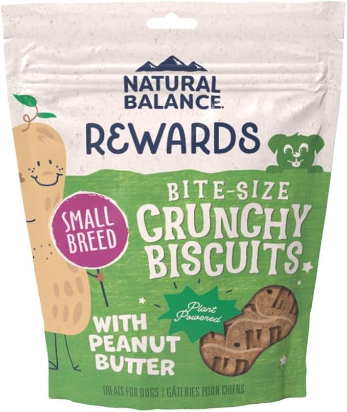 Limited Ingredient Rewards Crunchy Biscuits, Bite-Size Vegetarian Dog Treats for Small-Breed Adult Dogs, Peanut Butter Recipe, 8 Ounce (Pack of 1)