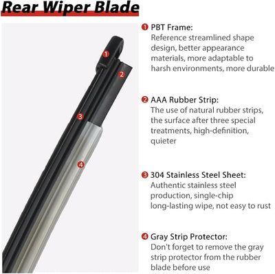 OTUAYAUTO Rear Windshield Wiper Replacement for Ford Bronco 2021-2025 Back Wiper Arm and Blade Assembly